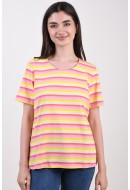 Tricou Dama Sunday 6160 Pink Stripes